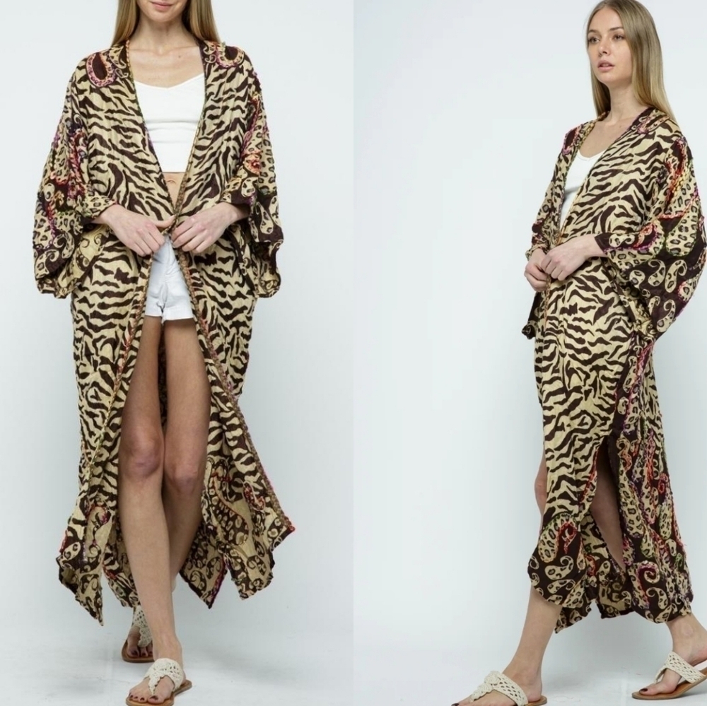 RAJ BAGIRA THICK STITCH DUSTER KIMONO
